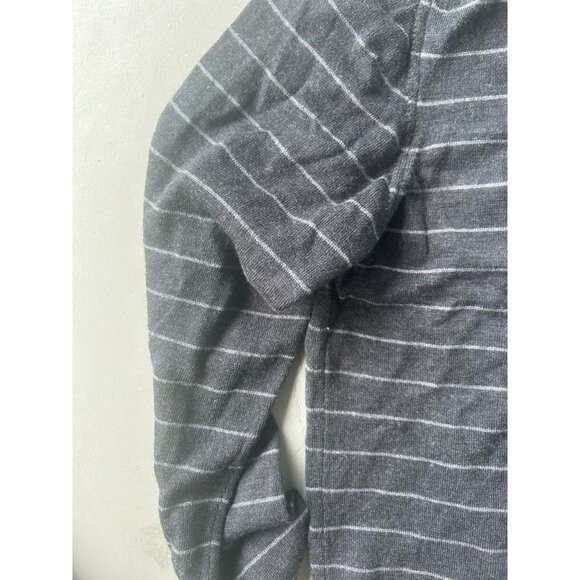 Marco Fiori Sweater Men's Size Large V-Neck Wool Striped Outdoor Black - Picture 3 of 8